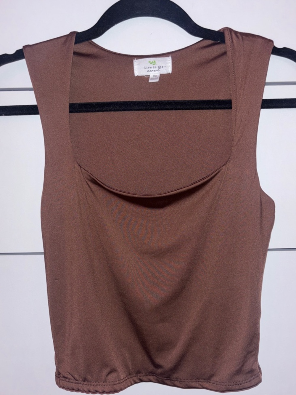 Brown Scoop Neck Tank Top